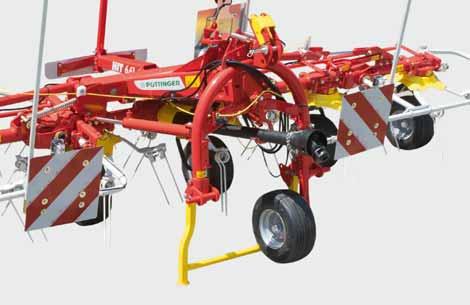 Tedders Perfect ground tracking The proven PÖTTINGER MULTITAST jockey wheel system keeps your forage clean and conserves the sward.