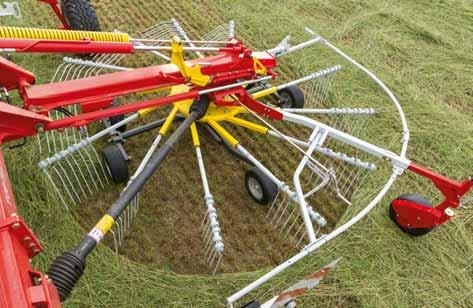 TOP forage quality Our smooth running PÖTTINGER rakes solve the full range of challenges met in the field. They deliver perfect ground tracking and are extremely manoeuvrable.