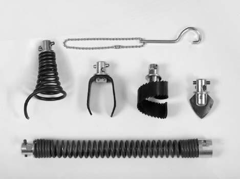 TOOL SELECTION It is important to choose the proper cleaning tool for each cleaning application. See the tools outlined below. Standard Tools Included with the Model RF Kit: 1. SC-18 Spanner Wrench 2.