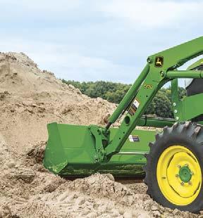 22 LOADERS When you need a loader, you need one that s been designed to work perfectly with the tractor and its hydraulic system. That s just what you get with John Deere.