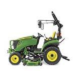 23 AUTOCONNECT MOWING DECKS The John Deere AutoConnect Mowing Deck attach in seconds, saving you time every time you mow. The deck and driveshaft automatically connects when you drive over it.