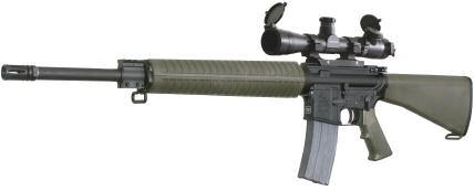 56 MM NATO - 20 Double Lapped Chrome Moly Vanadium Steel with Chrome Lined Bore and Chamber - Threaded 1/2-28 - RH 1:9-6 Groove M-15A4 Carbine $1,060 15A4C Green 15A4CB Black Scope, Scope Mount, and