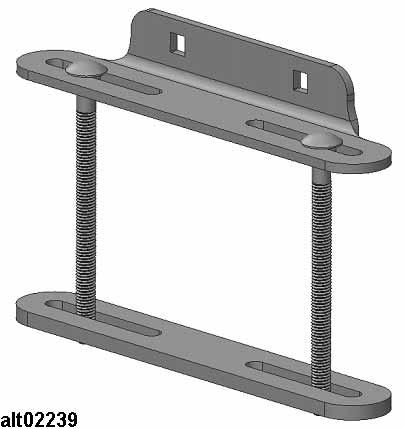Figure 23. Angle and strap brackets configured for clamping planter frame 4.