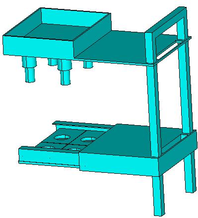 the skeleton releaser is just in contact with the cavity of the middle mould plate.