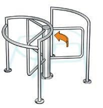 Charon Turnstiles Standard units HTS-E01 HTS-E03 Construction Material AISI 304 stainless steel. AISI 304 stainless steel / toughened safety glass, 10 mm.
