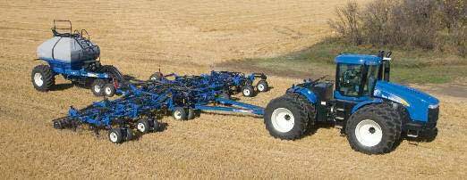 The New Holland system is power-efficient and easily adapts to various crop applications or large air seeding tools.