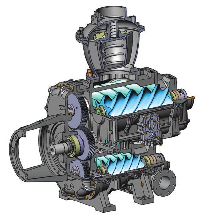 K2/K2V Series, Two-Stage Air End The Heart of the Compressor s Reliability and Performance Drive Gears Precision helical gears maintain close tolerances for maximum efficiency and smooth operation at