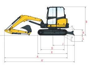 DIMENSIONS A Overall length 5 595 / 5 675* mm G Track width 400 mm A Overall length with blade at the back 6 155 / 6 235* mm H