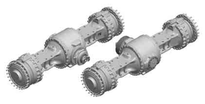 HEAVY DUTY AXLES WITH HIGH TRACTION DIFFERENTIAL Max. output torque 255 Nm Max.