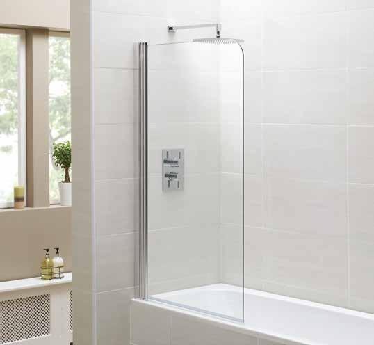 Sail Single Bath Screen Sail Fixed Panel Bath Screen Single Bath Screen Fixed Panel Bath Screen The streamlined Sail Single Bath Screen pivots 180 o for ease of cleaning and comes with a generous