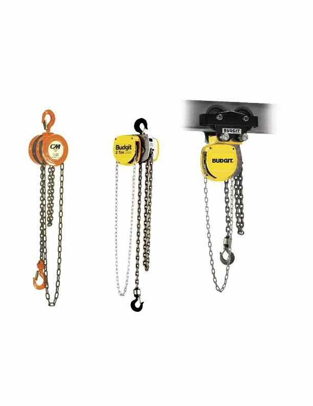 Budgit Hoists Offers In addition to the diverse line of hoists outlined in this catalog, Budgit Hoists offers an array of related products for lifting and pulling.