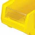 Available in Blue, Red and Yellow. Optional clear plastic window increases bin capacity and provides a quick view of the bin contents.