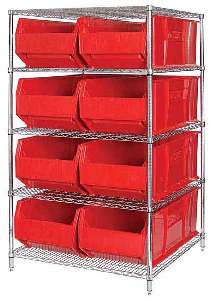HULK 36 WIRE - COMPLETE PACKAGES PWR5-993 36 W x 36 L x 86 H 5 shelves and 8 PQUS993 35-7/8 L x