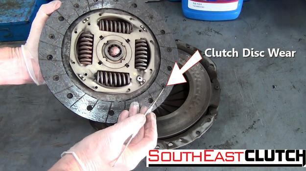 Inspect Clutch Wear: The clutch disc is the part that wears down much like a brake pad, in fact the clutch disc has brake pad material on either side of it which is