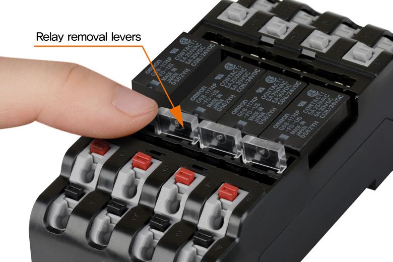 screwless type terminal blocks are designed as a spring clamp structure.