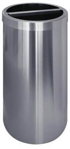 RECYCLING BINS Stainless steel bin, satin finish Removable galvanised