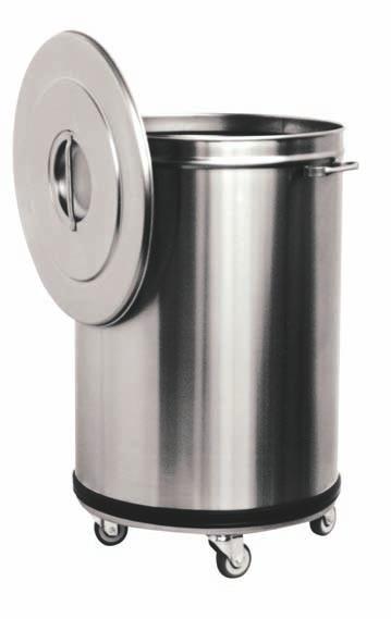 STAINLESS STEEL WASTE BINS AISI 304 stainless steel waste bin, brushed finish Watertight radial pressed bottom with no sharp edges Manual or pedal