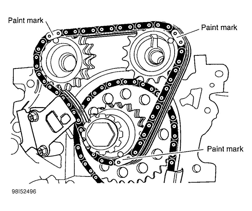 Fig. 7: Exploded View Of Timing Chain Components (240SX) Fig.