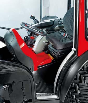The spacious driving position is easy to access and protects the operator.