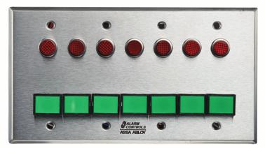 Single Gang Station 7 DPDT momentary contacts 7 red LEDs Order SLP-7L for latching