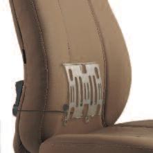 Back height adjustment enables the user to position the lumbar support to their personal