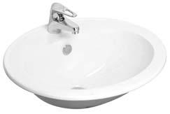 5/3 ltr/flush Plastic cistern Seat not included semi-recessed vanity basin 1 taphole -