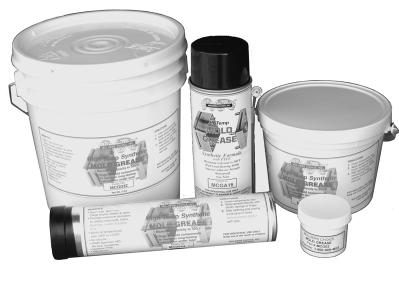 MOLD GREASE MOLDERS CHOICE Hi-Temp Mold Grease featuring a synthetic, space-age formula expressly developed for injection mold cams, slides, bushings, and leader and ejector pins.