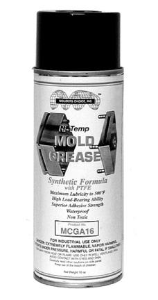 Page 172 Hi-Temp Mold Grease with PTFE Our Proven Mold Grease Now in a convenient Spray Made for the Tight Fits and High Temperatures in Molds: Maximum Lubricity to 500ºF PLUS!