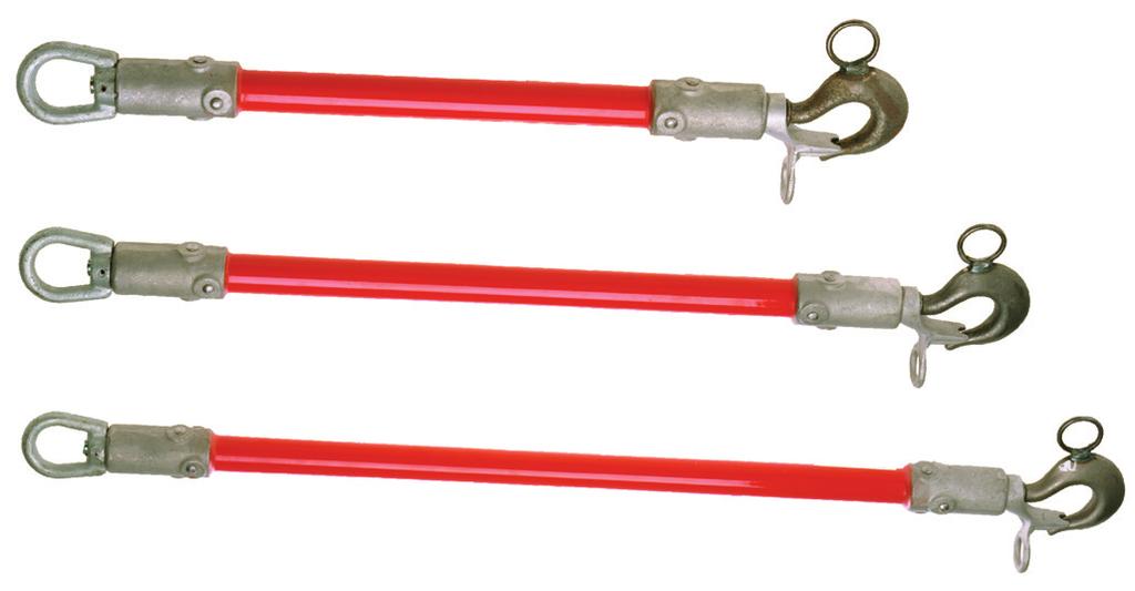 Epoxiglas Hoist Link Sticks Easily adapts to hot-line uses To permit hot-line work with a nylon-strap ratchet hoist, a properly applied link stick insulates the hoist