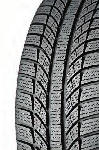 Directional winter tread design Optimized tread sipe design Silica tread compound > Enhanced road contact and performance for snow and wet road conditions >