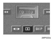 26p022a 26p023a If a tape rewinds completely, the cassette player will stop and then play the same side.