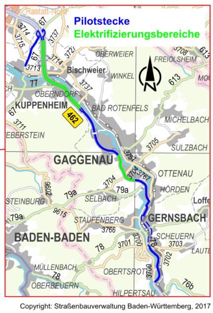 Hesse Project awarded to Siemens Track length / Amount of trucks: 5km / 5 Start of Construction/Demonstration: 2018/2019 Federal State of