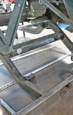 5 Once the axle centerline was determined, the rear frame was mocked up