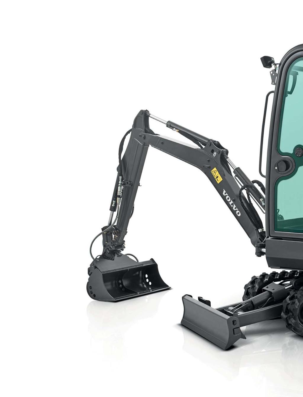 Durable by design Superior operator environment Ergonomic, spacious and safe Volvo cab/canopy features all round visibility, intuitive controls and built in comfort.