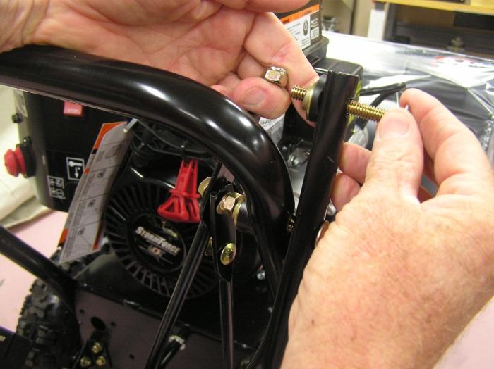 Put the speed selector lever in the sixth forward position. 4. Rotate the handlebar into operating position.