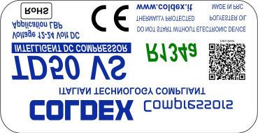 DIMENSIONS COMPRESSOR COLDEX TD35 S - TD50 S COMPRESSOR CONTROLLER COLDEX