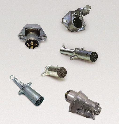 Trailer Connectors Available in 7, 6, & 4 pole configurations Integral cable clamp prevents cable from being pulled loose from connections All sockets contain 2 mounting holes and have a Stainless