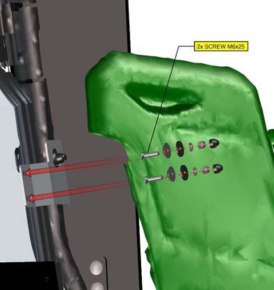 2x SCREW M6x25 Attach the rear bracket and door hinge