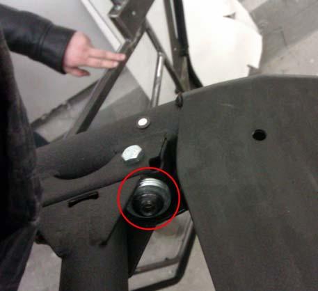 p. 8 of 29 Temporarily remove the original screw from the front upper ROPS cross brace
