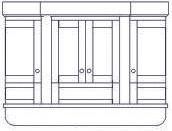 side to wall 4 door (2 curved) single basin unit up to 1400 wide 3,884 4 door