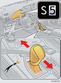 Selecting shift ranges in the S position To enter S mode, shift the shift lever to S.