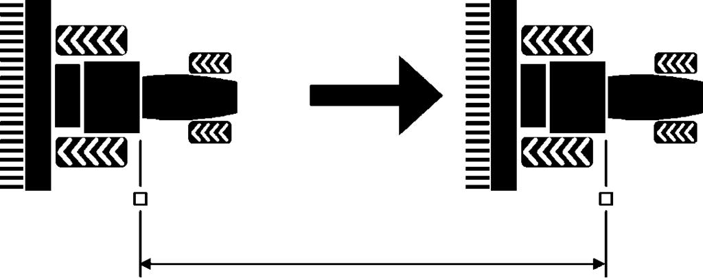 Continue holding the button and press the button. The display will show "AUto" ready to start the test run (fig. 2). 5. Drive up to the second marker and stop exactly opposite the marker.