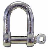 LOAD RATED DEE SHACKLES Offset Forged 316 Stainless Steel Safety Factor 4:1 LOAD RATED DEE