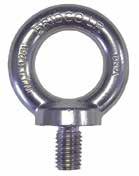 LOAD RATED EYE BOLTS Drop Forged 316 Stainless Steel Safety Factor - 4:1 LOAD RATED EYE BOLTS AISI 316 CODE B C D D2 H L L1 WORKING LOAD LIMIT SS-580-12LR 30.00 12.00 M12 29.70 53.75 73.70 19.35 1.