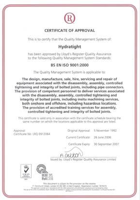 German Certificate for on-line leak-sealing