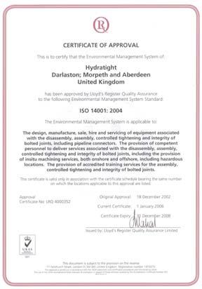 British Certificate of Approval BS EN ISO