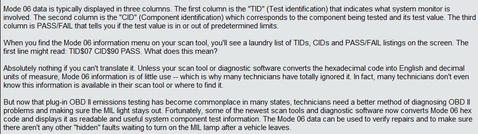73. In Mode 6: TIDs are IDs and CIDs are IDs and are