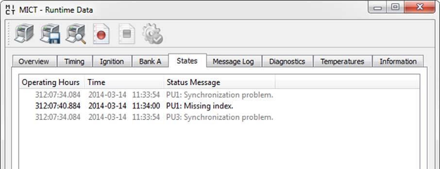 8.12.5 Runtime Data States Status messages are listed in the Status view.
