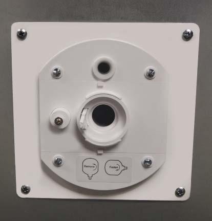 d. Insert the Duo unit into the duct opening and attach it to the duct (or Ductboard Adapter Plate) with the four included sheet metal screws.