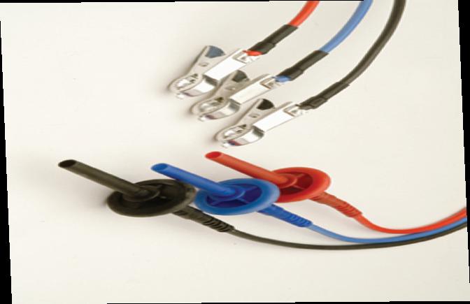 Optional test leads MEDIUM AND LARGE TEST CLIPS Test leads above with medium and large size insulated clips are available supplied as an option in 5m, 8m, 10m and 15m lengths.